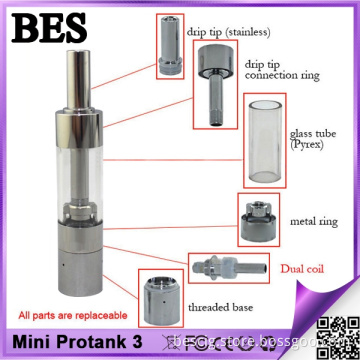 Double Coils and Pyrex Glass Tube Mini Protank 3
